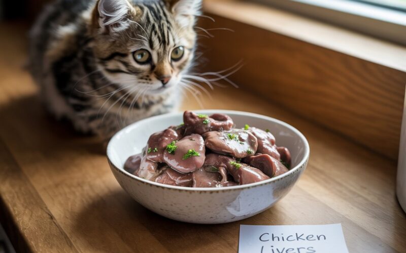 how to cook chicken livers for cats